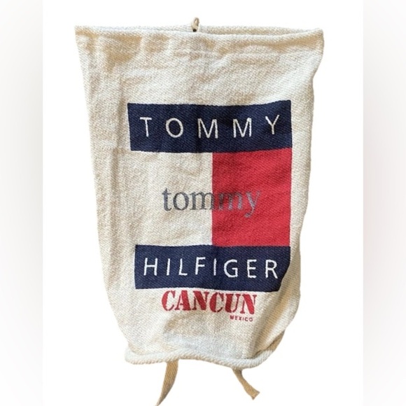 Tommy Hilfiger Beach Backpack Over Shoulder Bag Vintage Cancun Mexico - Picture 1 of 4